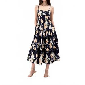 NEW TANYA TAYLOR verona dress in midnight/powder blue